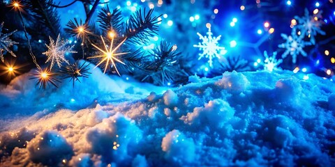 Fototapeta premium Snowflakes on Snow, Christmas and Winter Background