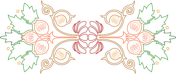 Sketch vector illustration silhouette drawing icon logo symbol classic vintage ethnic floral traditional 