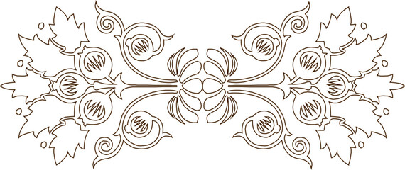 Sketch vector illustration silhouette drawing icon logo symbol classic vintage ethnic floral traditional