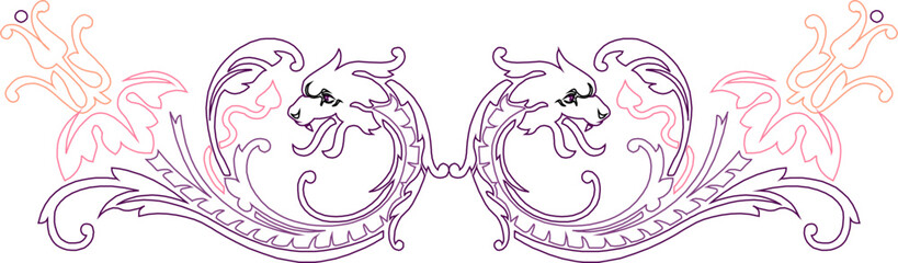 Sketch vector illustration silhouette drawing ornament icon logo symbol classic vintage ethnic floral traditional