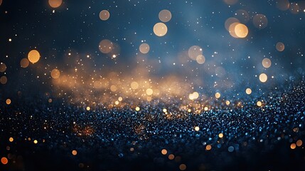 Obraz premium Glitter vintage lights background. gold and blue