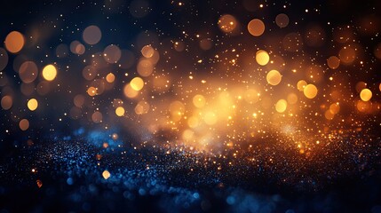Obraz premium Glitter vintage lights background. gold and blue