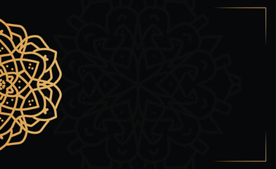 Elegant mandala gold arabesque background design for invitations, menus, flyers, and brochures