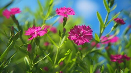 Obraz premium pink flowers in the field