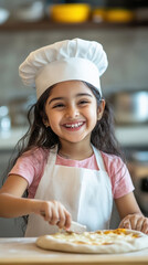 Cute little girl in chef costume