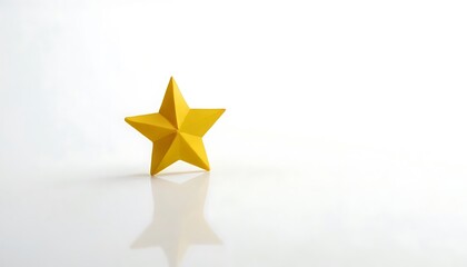 Obraz premium gold star with reflective metallic texture, elegant and modern, photorealistic style, isolated on white background