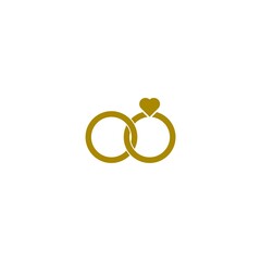 Wedding ring icon isolated on white background