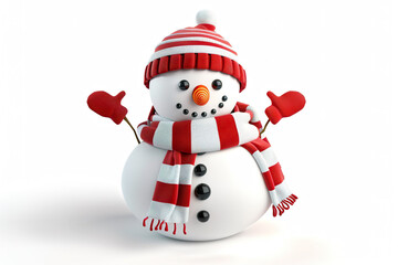 Festive Snowman with Red Scarf