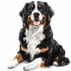 Fototapeta premium Majestic Bernese Mountain Dog Clipart for Crafting and Design Projects