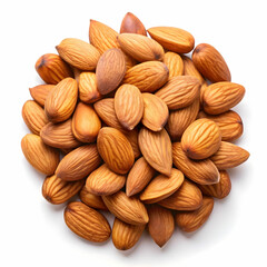 Fototapeta premium almond nuts on white background. Almond nuts isolated on white background