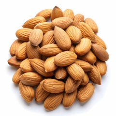 Fototapeta premium almond nuts on white background. Almond nuts isolated on white background