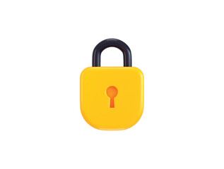 Padlock lock 3d icon concept of security safety 3d icon vector illustration