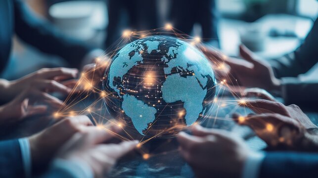 Global Business Connections.. Corporate networking. Concept of networking in a corporation.