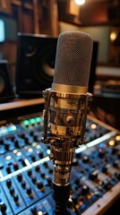 Studio recording microphone professional modern broadcasting broadcast 