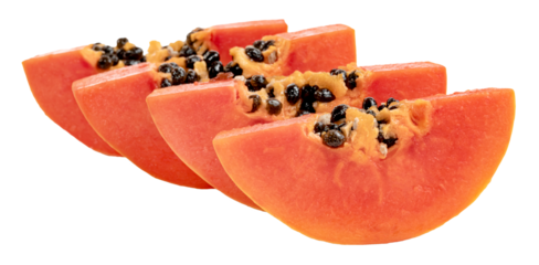 Ripe papaya slice isolated