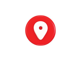 location button, location pin, gps pointer and marker icon 3d rendering vector illustration