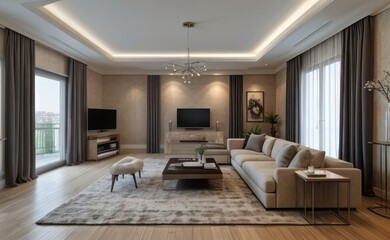 Fototapeta premium modern luxury living room interior design