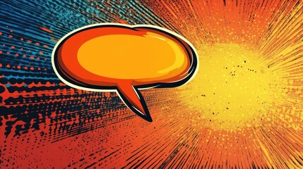 A comic-style speech bubble with bold text, ideal for dialogue, conversation, or communication clipart