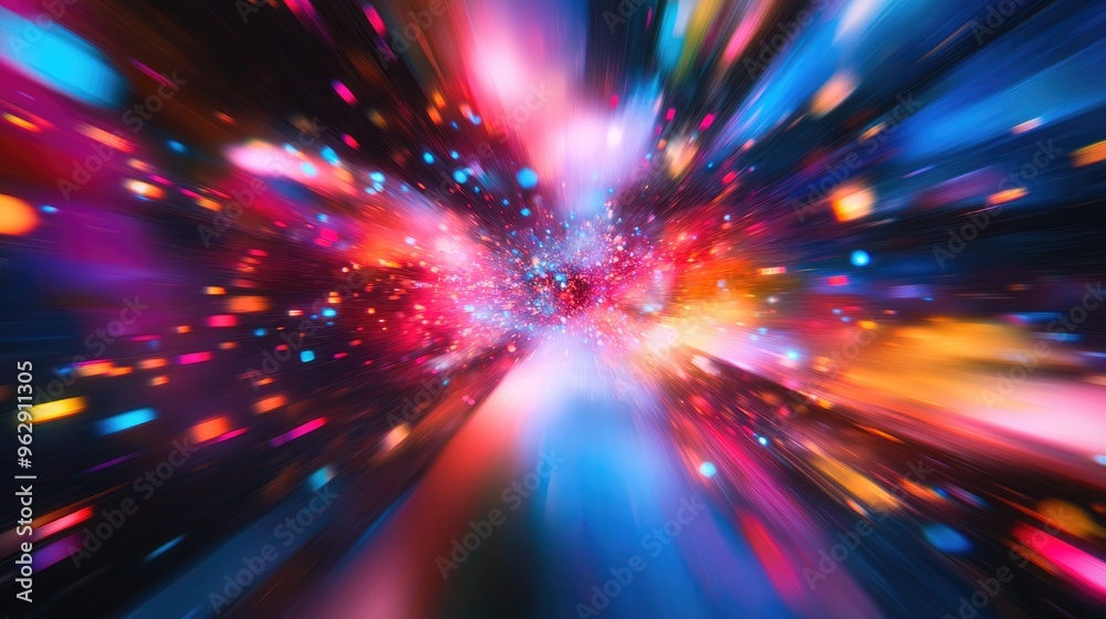 Leinwandbilder colorful blurred texture of a spaceship in a 3d cartoon rendering suitable for movie or galaxy event