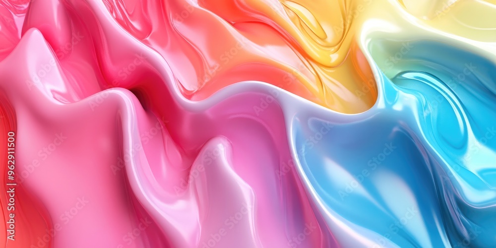 Poster Abstract color texture generated by a 3D cartoon rendering