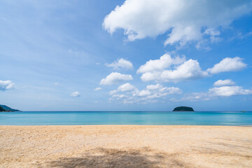 Beautiful beach and sand texture in sunny summer day background