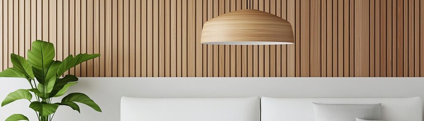 Modern Wooden Chandelier Design, minimalist living room, natural wood tones, Scandinavian style, neutral palette, serene and elegant