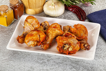 Raw marinated chicken drumstick for cooking