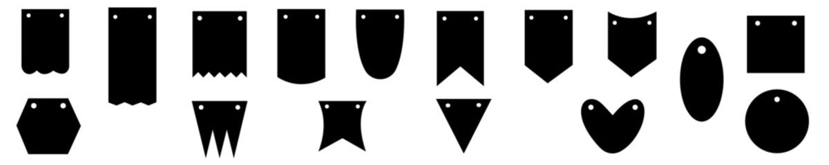 Bunting banners vector,set of strokes, collection of splashes,outline silhouette simple pennant icon set,Diverse design silhouette,