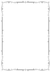 Decorative black border. A4 format. Elegant frame. Attached card, certificate, diploma.