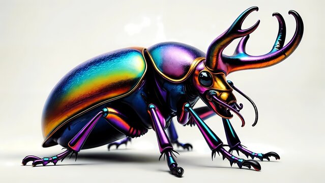 Vibrant Rainbow Stag Beetle (Phalacrognathus muelleri)