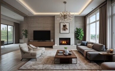 Modern luxury living room interior design