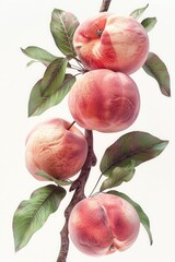Juicy Peaches on a Branch