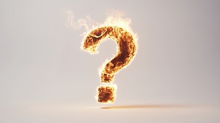 A burning question mark with a white background.