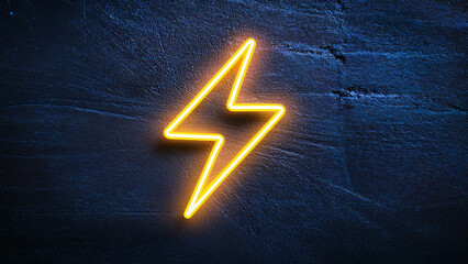 Neon lightning on a dark background