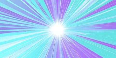 Fototapeta premium Futuristic sunburst aqua and purple Light Speed Hyperspace Space Warp Background