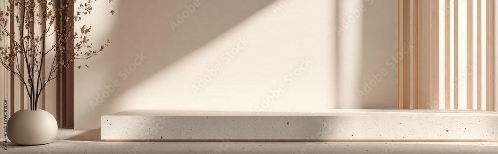 Aufkleber Abstract 3D rendering featuring a podium for product display minimalistic concept geometric backdrop product showcase