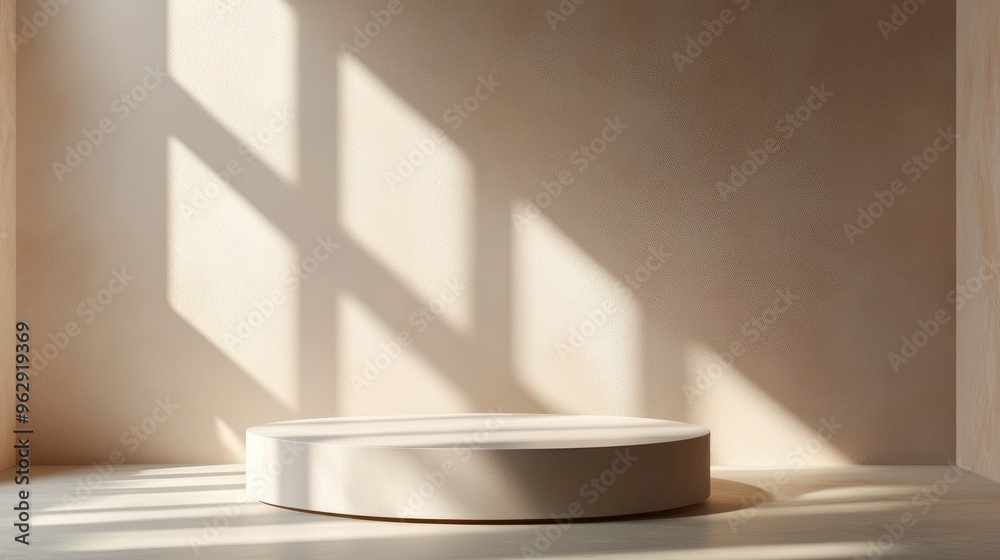 Aufkleber premium podium and stand on a soft pastel background subtle background featuring shadows on the wall