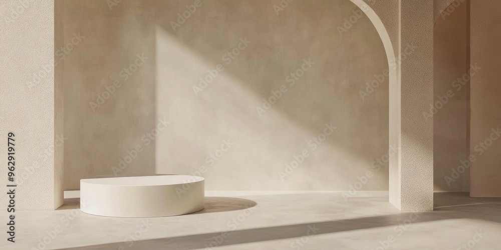 Aufkleber Minimal Background Featuring Two Podiums for Product Display