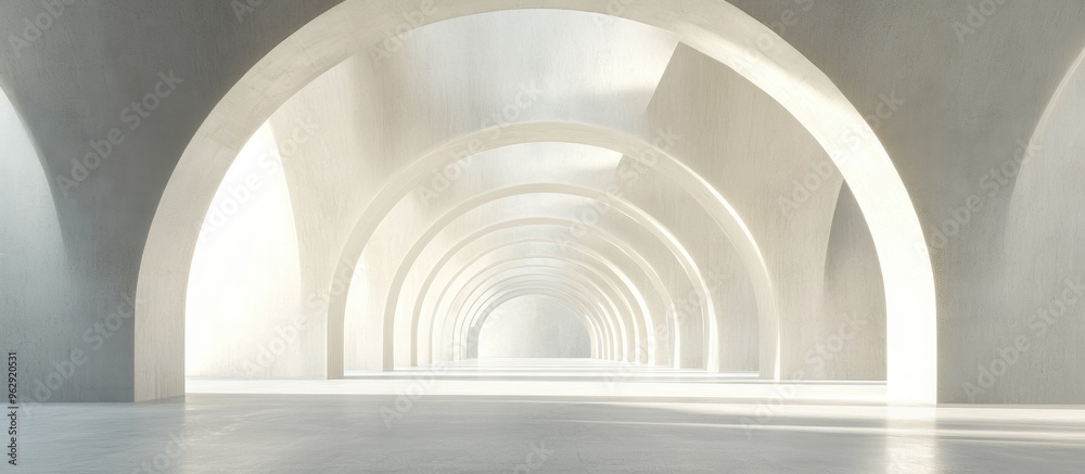 Aufkleber abstract architectural background featuring an arched interior 3d rendering