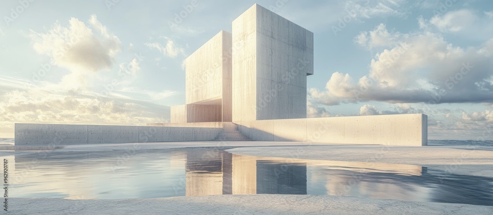 Leinwandbilder minimalist surreal architecture 3d rendering