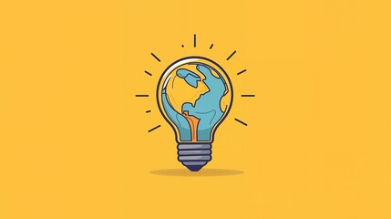 A light bulb with the world inside, a symbol of global ideas and innovation.