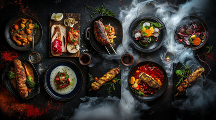 Contrasting food with dramatic, shifting lights