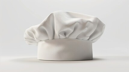 A detailed chef hat with realistic shadows and textures on a pure white background.
