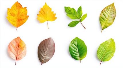 Obraz premium Leaves isolated photo on white background