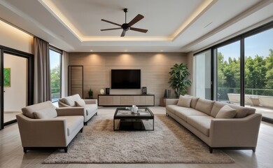 Fototapeta premium modern luxury living room interior design