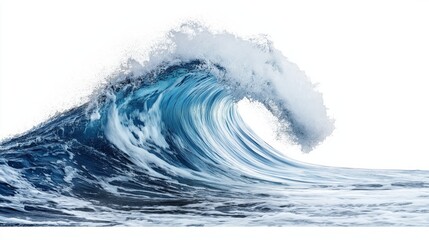 Fototapeta premium Wave ocean isolated stock photo on white background