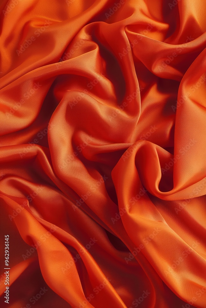 Leinwandbilder Close-up of vibrant red fabric with smooth texture. Folded to create depth and dimension. Rich intense color with slight sheen. No text or objects visible. Focus on fabric texture and pattern.