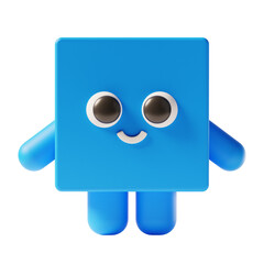cute cube shape 3d character