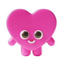 Cute heart shape 3d character