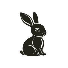 Obraz premium Black rabbit vector